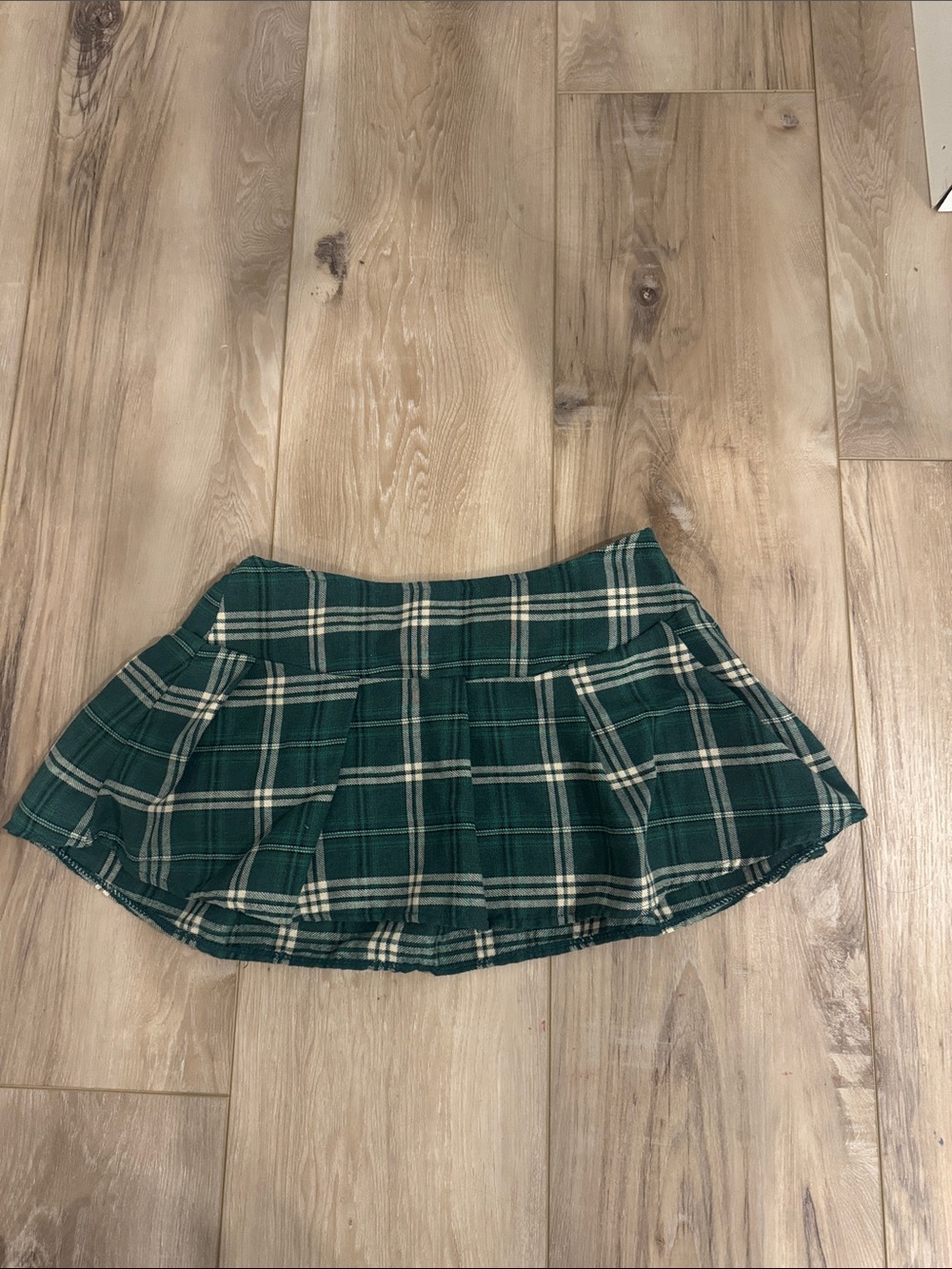 AvidLove green plaid mini skirt